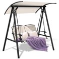 thumbnail image 2 of Topbuy Outdoor Patio Swing Loveseat Hammock Hanging Chair Beige, 2 of 8