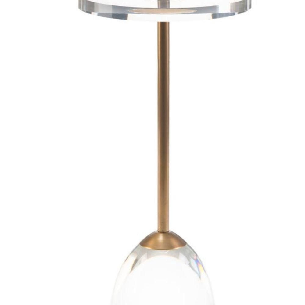 Round Acrylic Side Table with gold base 25"H x 12"W x 12"D , Acrylic Clear Side Table, Transparent Side Table, Round Acrylic Side Table, For Living Room, Entryway, Dining Room, Sofa Table