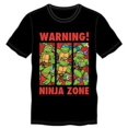thumbnail image 1 of TMNT Warning! Ninja Zone T-Shirt, Panel Style Michelangelo Leonardo Rafael Donatello, 90s Character Tee-3X-Large, 1 of 1