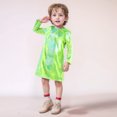 thumbnail image 2 of LUOGENLI Robe Enfant à Paillettes Fines Manches Longues Col Rond Robe T-Shirt Droite Ensemble Jupe Maxi Boho Vert 9-10 Ans, 2 of 4