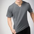 thumbnail image 1 of asjyhkr Gym T Shirts for Men V Neck Short Sleeve Stretchy Quick Drying Summer Basic Solid Tshirts, 1 of 8