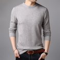 thumbnail image 1 of OmicGot Men's Sweaters Pure Color Slim Young Sweater Round Collar Big Size Pullover for Man Tops Thin Sweater, 1 of 7