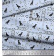 thumbnail image 3 of Soimoi Silk Fabric Geometric Shapes & Dinosaur Animal Decor Fabric Printed Yard 42 Inch Wide, 3 of 3