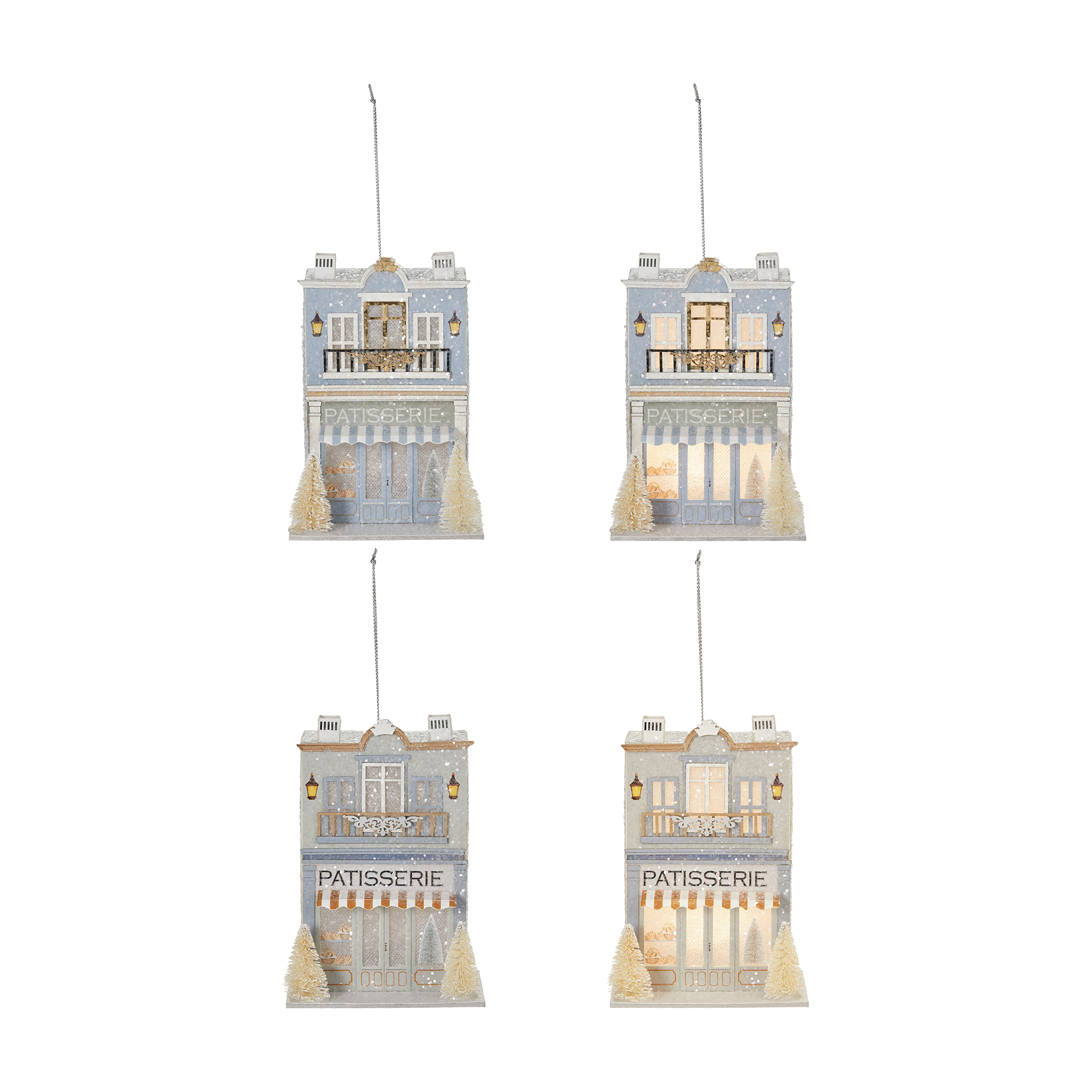 Fraiche Light Up Paper Bakery Ornaments 2-Pack