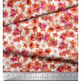 thumbnail image 3 of Soimoi Orange Satin Silk Fabric Floral Decor Fabric Printed BTY 42 Inch Wide, 3 of 3
