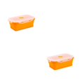 thumbnail image 3 of ZheElen Silicone Lunch Box Food Grade Silicone For Safe And Healthy Meals On Go orange 1200ml 2Set, 3 of 6