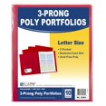 thumbnail image 2 of Two-Pocket Heavyweight Poly Portfolio Folder With Prongs, Red, Pack Of 10, 2 of 3
