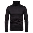 thumbnail image 3 of T-shirt à Col Roulé Uni pour Homme, Coupe Ajustée, Chandail à Enfiler Chaud, Chandail de Base, 3 of 4