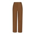 thumbnail image 3 of Diufon Womens High Waisted Pants Solid Color Wide Leg Pants Button Business Straight Trousers with Pockets, 3 of 6