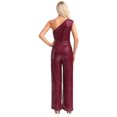 thumbnail image 2 of Xnihocha Combinaison une Pièce Sans Manches pour Femme, Robe de Soirée à une Épaule, Justaucorps à Paillettes, Robe de Soirée Bourgogne 3TG, 2 of 7