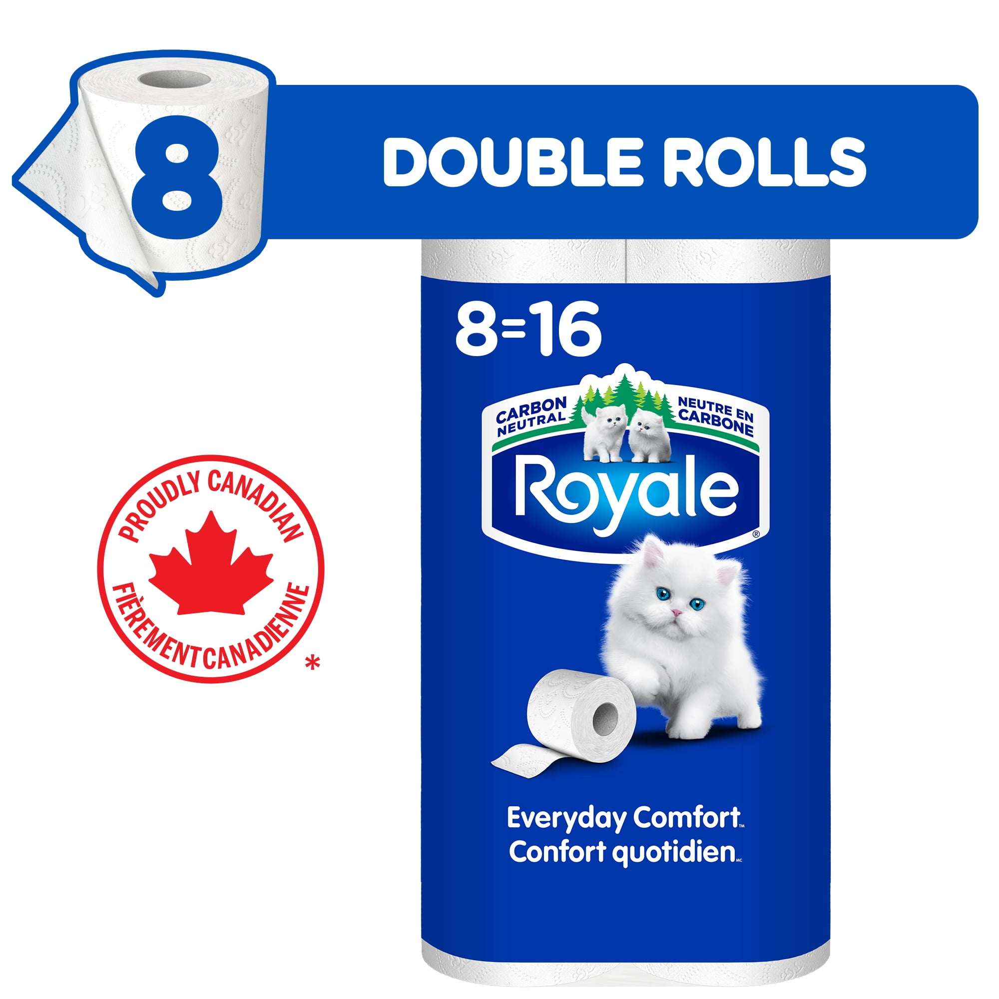 Royale Everyday Comfort, 2 Ply Toilet Paper, 8 Equal 16 Bathroom Tissue Rolls