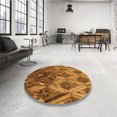 thumbnail image 4 of Ahgly Company Tapis d'Intérieur Lavable en Machine Carré Marron Selle, 8 Pieds Carré, 4 of 7
