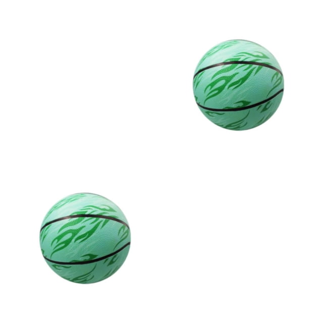 Youkk Ballon de Basketball Non Toxique avec Résistance aux Impacts, Imperméable et Antidéflagrant, Ballon d'Entraînement en PU Élastique Vert - Taille 5 Ensemble de 2