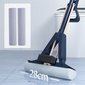 Chmadoxn Absorbent Folding Sponge Mop With Brush Hand Mop the mop