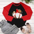 thumbnail image 4 of RKSTN Chandail pour Femmes de Noël à Col Rond, Chandail Imprimé du Père Noël, Manches Longues, Blouse Régulière à Empiècements, 4 of 5