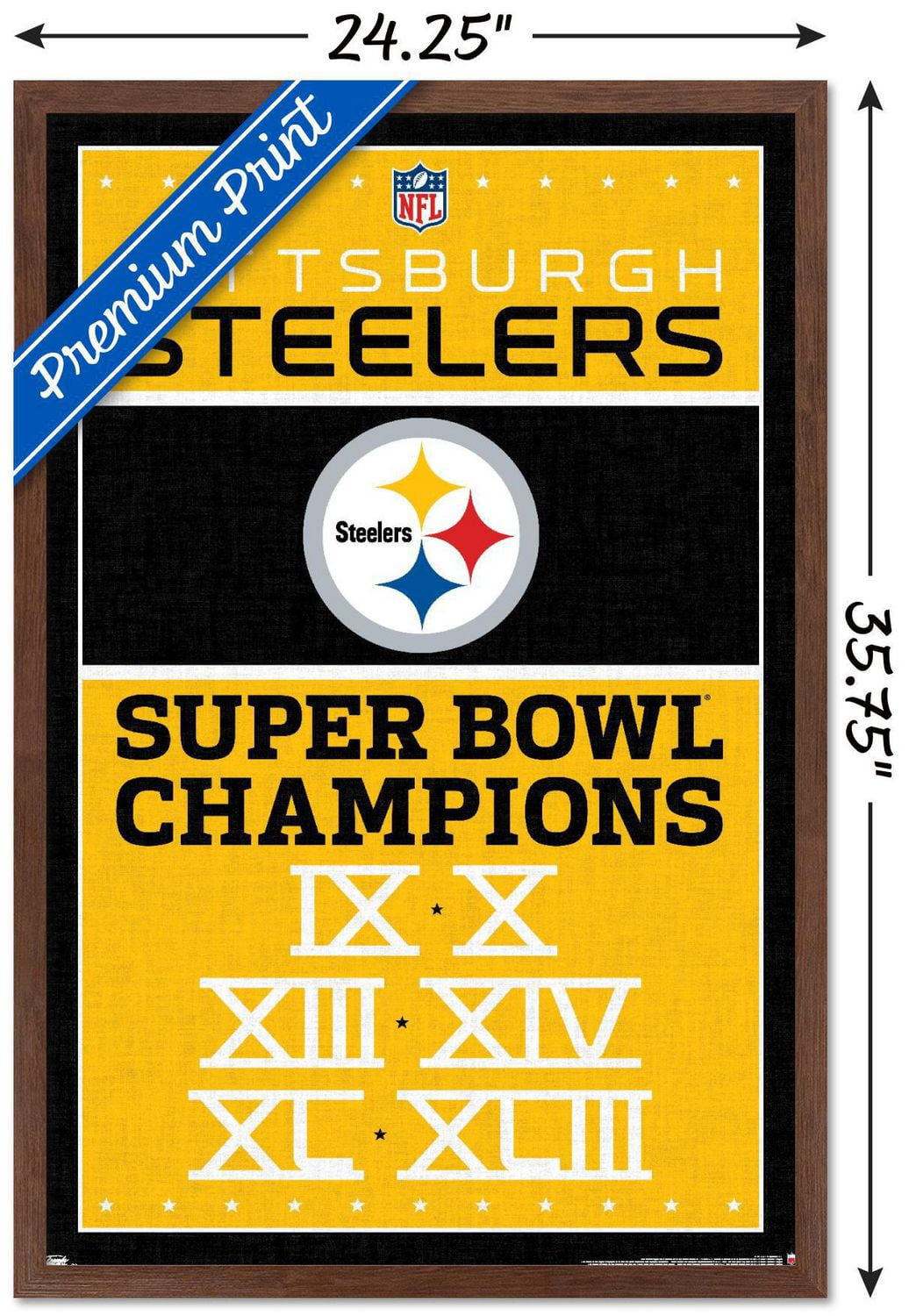 NFL Pittsburgh Steelers - Champions 13 Wall Poster, 22.375" x 34"