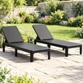 thumbnail image 4 of Costway Lot de 2 Chaises Longues d'Extérieur, Chaise Inclinable à 4 Positions avec Rotin Imperméable, Noir, 4 of 10
