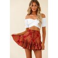 thumbnail image 3 of Women's Ruffle Short Sleeve Tie Up Back Crop Top Off Shoulder Bardot Blouse,White,XL, 3 of 5