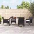 thumbnail image 1 of vidaXL Garden Chairs with Cushions 4 pcs Poly Rattan Black, 1 of 5