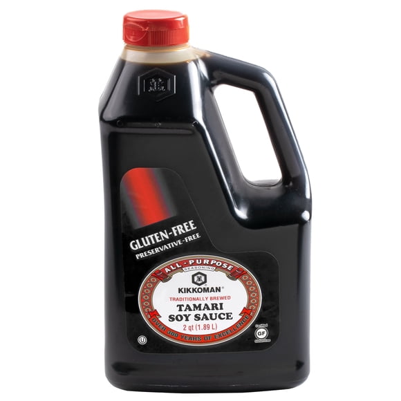 Kikkoman 1.89L/0.5 Gallon Gluten Free Preservative Free Tamari Soy Sauce