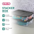 thumbnail image 2 of Sterilite 40 Qt Clear Plastic Under Bed Storage Tote and Latch Lid, 24 Pack, 2 of 12