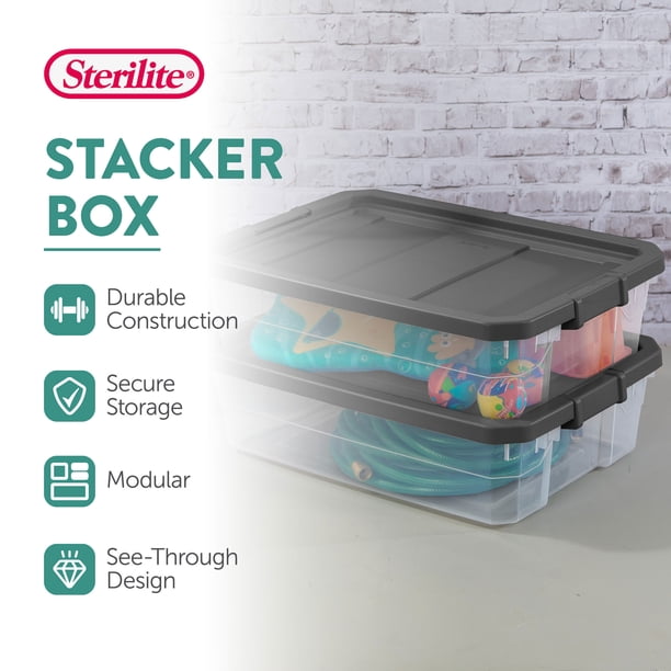 【新品】RAIN OR SHINE SOFT CONTANER L 40L Sterilite 40 Qt Clear Plastic Under Bed Storage Tote and Latch Lid