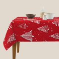 thumbnail image 3 of Merry Christmas Tablecloth 60 x 60 Inch Square, Red Christmas Tree Table Cloth, Winter Xmas Tablecloths Polyester Washable Fabric Farmhouse Decorative for Holiday Home Kitchen Dining Party, 3 of 6