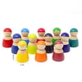 thumbnail image 3 of Large Wooden Rainbow Stacker Bundle, Rainbow Stacker, Peg dolls, Semi Circle, Wooden Toy, Montessori Toy, Building blocks, Stacker Set, 3 of 10