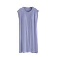 thumbnail image 1 of Japceit Chemises de Nuit pour Femmes, Chemisier pour Femmes Uni Décontracté Mode Col Rond Coupe Régulière Sans Manches Vêtements de Nuit Chemises de Sommeil, 1 of 9