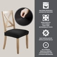thumbnail image 3 of SmartFit Stretch Pixel Dining Chair Covers: Set of 2, Black, 3 of 8