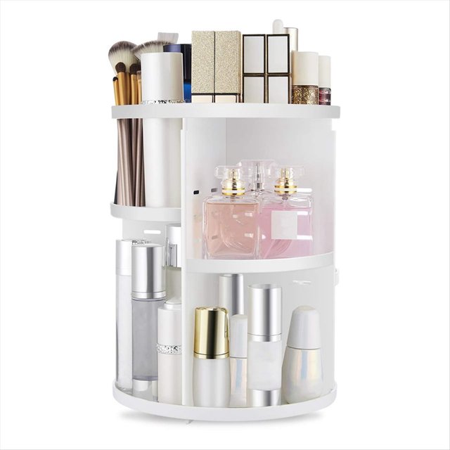 360 Rotating Makeup Organizer,DIY Adjustable Holder,Foldable Cosmetic Storage Display Box,1 * Makeup box