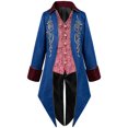 thumbnail image 2 of Penkiiy Manteau Queue-de-Pie pour Hommes Liquidation Hommes Patchwork Col Rabattu Manches Longues Cosplay Manteau Queue-de-Pie Bleu Manteau Queue-de-Pie, 2 of 9