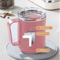 thumbnail image 4 of Chmadoxn Kitchen Storage & Organization, Coffee Mug Portable Double Layer Stainless Steel Mug With Lid And Handle Induction Heatable Insulated Coffee Mug For Travel Camping Office Coffee Mug, 4 of 7