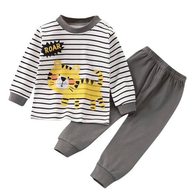 Pisexur Tenue d'Automne pour Bébé Fille Garçon, Ensemble de Pyjama pour Tout-Petits Garçons Filles, Mode Décontractée, Floral, Col Rond, Manches Longues, Chandail à Enfiler et Pantalon, Tenue de Nuit, Ensemble 2 Pcs pour Enfants, 3 Mois à 6 Ans