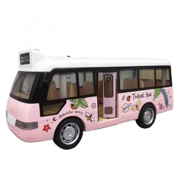 HLONKKids Son Lumière Tournée Autobus Scolaire Modèle Garçon Fille Jouet Moulé sous Pression Métal Petites Voitures Voitures Autobus Urbain à Friction Jouets de Jeu Cadeau
