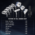 thumbnail image 4 of Complete Golf Clubs Set Golf Men's Regular 9-Piece Complete Set, 3 Head Covers, Stand Bag - Right Hand, Blue, 4 of 11