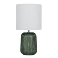 thumbnail image 2 of Mainstays 12.8 inch Green Ribbed Glass Accent Lamp, 2 of 5