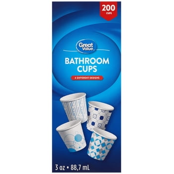 Great Value Bathroom Cups , 200 cups, 88.7 mL (3 oz)