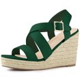 thumbnail image 1 of BLISSFUL STEP Sandales Compensées à Plateforme Espadrilles à Bride Arrière pour Femmes, 1 of 6