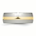 thumbnail image 3 of Stainless Steel 14k Gold Inlay 8mm Wedding Band Ring Man Precious Metal   For Dad Mens  For Him, 3 of 10