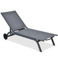 thumbnail image 2 of Goplus Outdoor Lounge Chair Chaise Reclining Aluminum Fabric Adjustable Gray, 2 of 10
