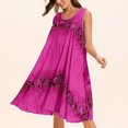 thumbnail image 1 of HKEJIAOI Liquidation d'Économies Robes Décontractées pour Femmes Cadeau de la Saint-Valentin Mode d'Été pour Femmes Décontractée Robe Midi à Col Rond Sans Manches à Fleurs Robe de Plage Ample Robe d'Été Violette, 1 of 9