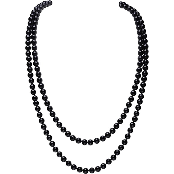 Jinsinto Long Pearl Necklace Faux Pearl Necklace Set Beaded Long Pearl Necklace 1920s Gatsby Costume Jewelry