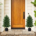 thumbnail image 2 of Gymax 2PCS 31.5'' Artificial Cedar Topiary Tree Faux Indoor Floor Plant w/ Sturdy Trunk, 2 of 9