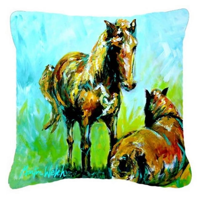 Carolines Treasures MW1126PW1818 Coussin Décoratif en Toile Motif Cheval