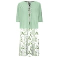 thumbnail image 3 of Tenue Deux Pièces pour Femme Robe Longue Sans Manches à Imprimé Floral avec Cardigan Ample Décontractée à Col Ras du Cou Robe Maxi Fluide, 3 of 8