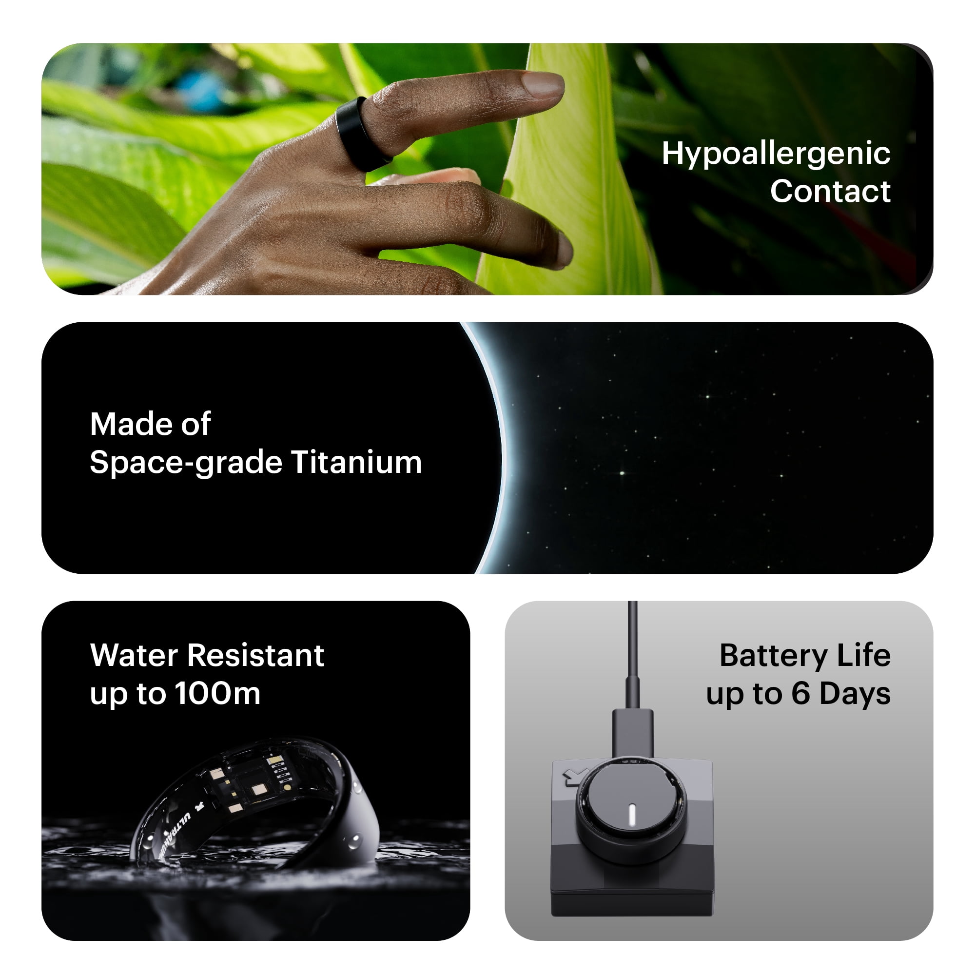Ultrahuman Ring AIR Space Silver - Size 8
