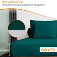 thumbnail image 3 of 600 TC Egyptian Cotton RV King Bed Sheet Set Include's - 21" inch Deep Fitted Sheet | 1 Flat Sheet | 2 Pillowcases | Teal Solid, 3 of 7