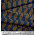 thumbnail image 2 of Soimoi Blue polyester Crepe Fabric Brown Paisley Decor Fabric Printed Yard 52 Inch Wide, 2 of 3