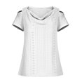 thumbnail image 4 of asjyhkr Womens off Shoulder Tops Summer Short Sleeve Breathable Lightweight Tees Solid Color Tshirts, 4 of 6